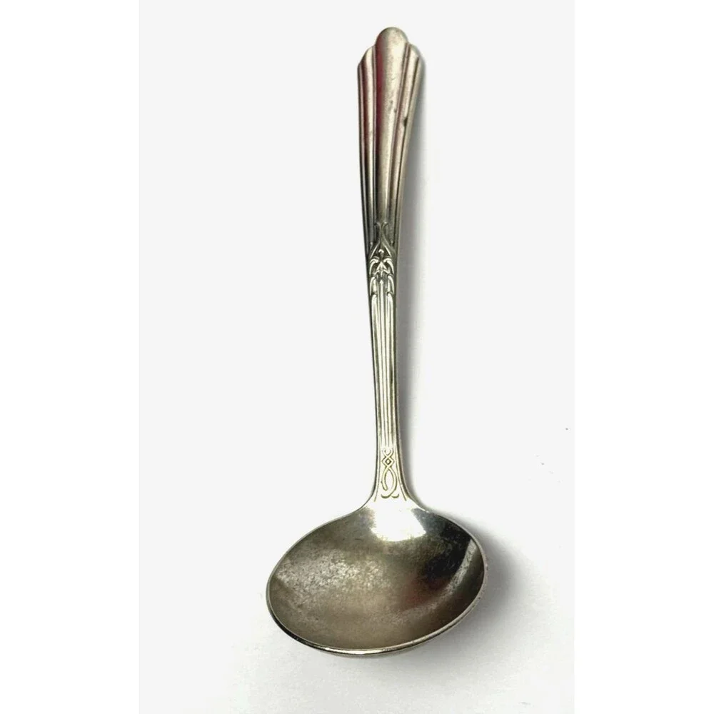 National Silver Co Caroline Cream Ladle Vintage Art Deco Silverplate 20s 30s USA